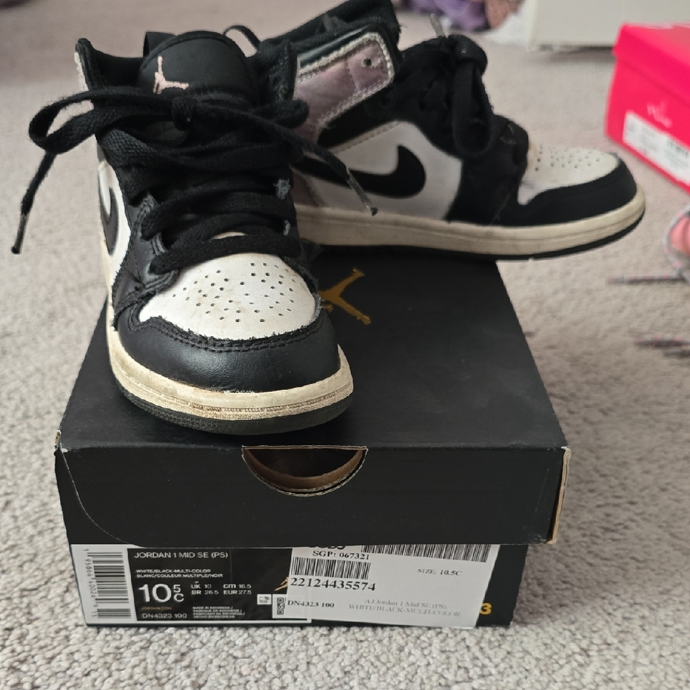 Jordan Kids Black and White Sneakers